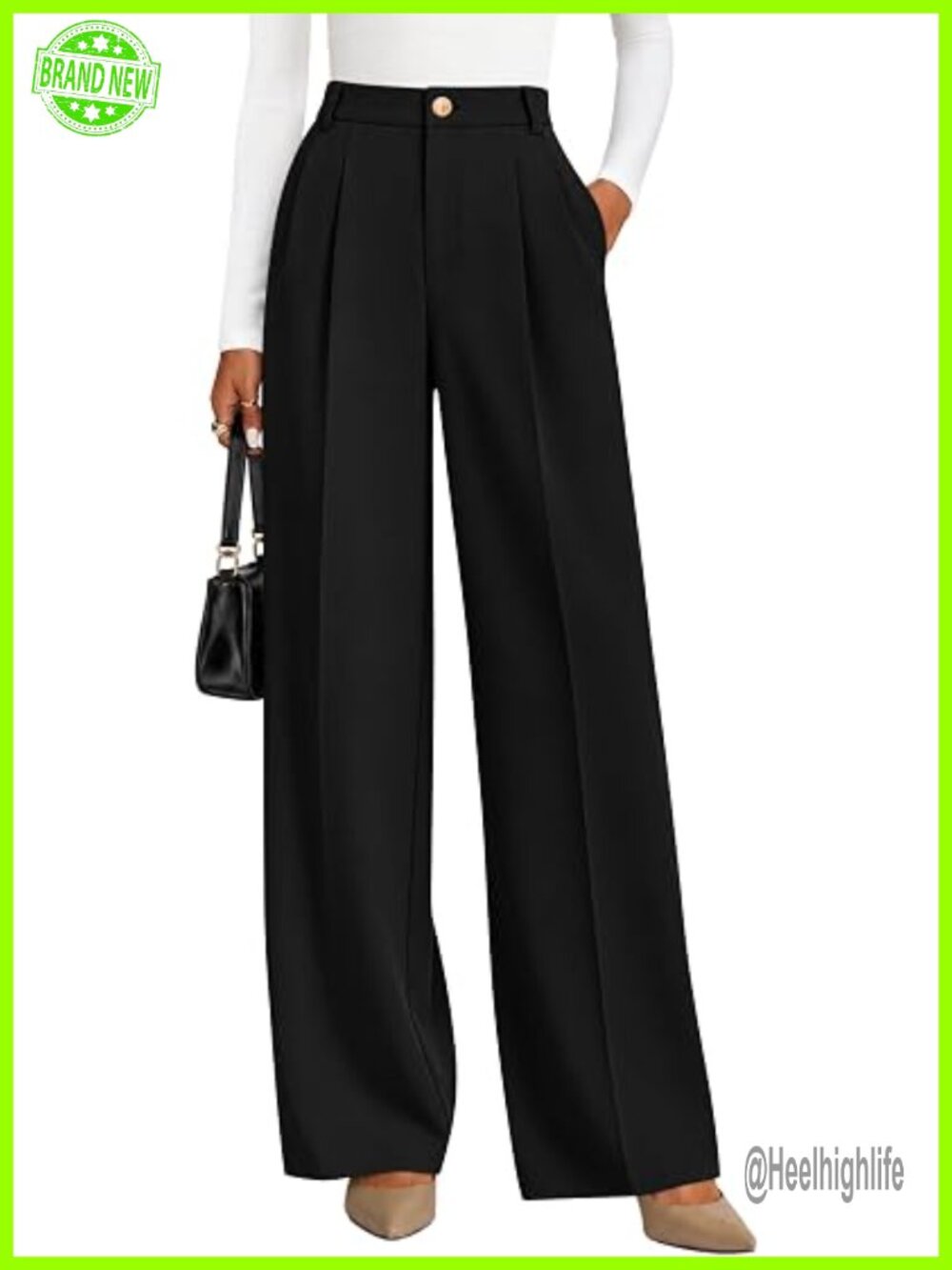 Wide Leg Dress Pants High Waisted Business Casual Palazzo Slacks Trousers